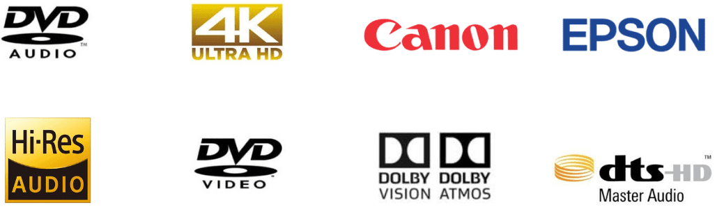 Logos of home audio products